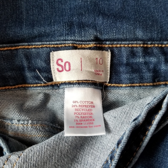 SO Kid's Size 10 Overall Shorts Dark Denim - Picture 5 of 5